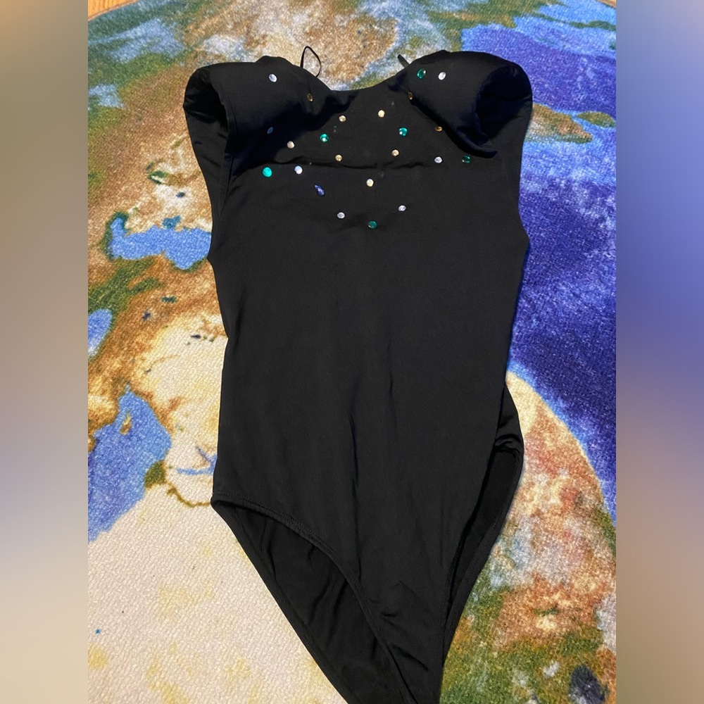 Zara body black with shoulder pads and crystals size S